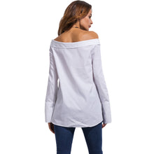 new-women-off-shoulder-blouse-fold-over-slash-neck-blusas-slit-at-cuff-self-tie-asymmetric-hem-casual-top-white-camisa-feminina BBL