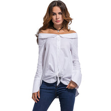 new-women-off-shoulder-blouse-fold-over-slash-neck-blusas-slit-at-cuff-self-tie-asymmetric-hem-casual-top-white-camisa-feminina BBL