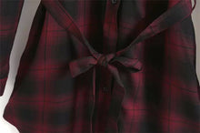 women-plaid-vintage-dress-turn-down-collar-long-sleeve-shirt-dress-elegant-lady-office-party-dress-vestidos-red BBL