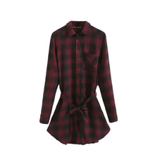 women-plaid-vintage-dress-turn-down-collar-long-sleeve-shirt-dress-elegant-lady-office-party-dress-vestidos-red BBL