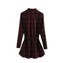 women-plaid-vintage-dress-turn-down-collar-long-sleeve-shirt-dress-elegant-lady-office-party-dress-vestidos-red BBL