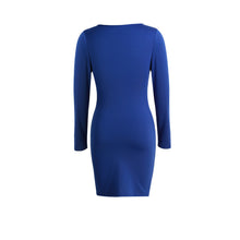 new-women-sexy-bodycon-bandage-dress-ruched-split-hem-mini-dress-deep-v-neck-long-sleeves-sheath-club-party-dress-red-blue-pink BBL