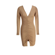 new-women-sexy-bodycon-bandage-dress-ruched-split-hem-mini-dress-deep-v-neck-long-sleeves-sheath-club-party-dress-red-blue-pink BBL