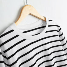 women-tops-o-neck-t-shirt-black-and-white-striped-print-long-sleeve-causal-plus-size-t-shirt-women-blusa-camisetas-mujer BBL