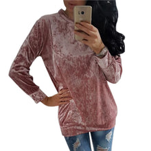 Women Velvet Hoodies Sweatshirts Long Velour Hoodies Sweatshirts Casual Long Sleeve Pullovers Tops GV491