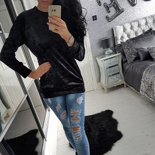 Women Velvet Hoodies Sweatshirts Long Velour Hoodies Sweatshirts Casual Long Sleeve Pullovers Tops GV491