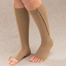 new-women-zipper-compression-socks-zip-leg-support-knee-sox-open-toe-sock-s-m-xl-y1 BBL