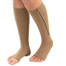 new-women-zipper-compression-socks-zip-leg-support-knee-sox-open-toe-sock-s-m-xl-y1 BBL