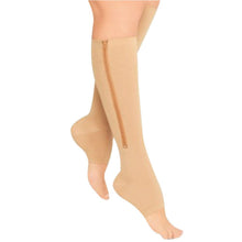 new-women-zipper-compression-socks-zip-leg-support-knee-sox-open-toe-sock-s-m-xl-y1 BBL