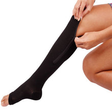 new-women-zipper-compression-socks-zip-leg-support-knee-sox-open-toe-sock-s-m-xl-y1 BBL