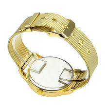 Geneva Women's Golden Stainless Steel Band Roman Rhinestone Dial Analog Quartz Wrist Watch Watches Relogio Feminino