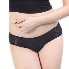 Women Bamboo FIber+Transparent Lace Sexy Black Butterfly Underpants Lingerie Underwear Lady