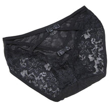 Women Bamboo FIber+Transparent Lace Sexy Black Butterfly Underpants Lingerie Underwear Lady