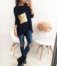Nice Breif Shirts Women's Asymmetric O Neck Long Bottoming Tunic Shirts With Sequined Clothings LX101