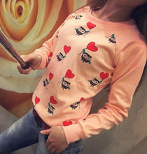Nice Cute Cartoon Owl Print Sweatshirt Women's Casual Full Sleeve Sweatshirts Plus Size Hoodies Tops LX080
