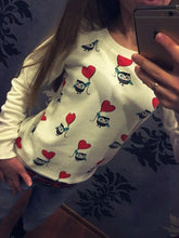 Nice Cute Cartoon Owl Print Sweatshirt Women's Casual Full Sleeve Sweatshirts Plus Size Hoodies Tops LX080