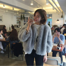 O neck Long Hairy Shaggy Faux Fox Fur Jackets With Scarf 1 Set Woman Three Quarter sleeve Loose Faux Fur Coat Outerwear