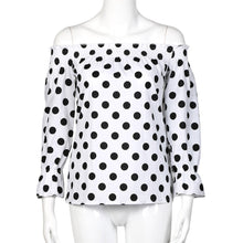 Off Shoulder Women Blouses Sexy Long Sleeve Chiffon Polka dot Plus Size Ladies Blouse Casual Tops Clothing Shirt