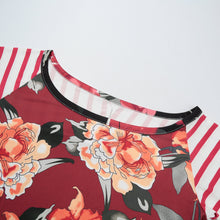 off-the-shoulder-tops-for-women-slash-neck-floral-print-t-shirt-striped-patch-long-sleeve-top-plus-size-undershirt-black BBL