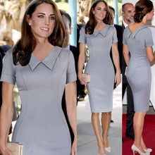 Office Business Dress for women ladies Cotton and Polyester Blends Turn-down Collar Formal Dresses Kate Princess J2341