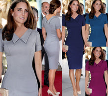 Office Business Dress for women ladies Cotton and Polyester Blends Turn-down Collar Formal Dresses Kate Princess J2341