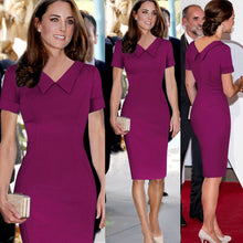 Office Business Dress for women ladies Cotton and Polyester Blends Turn-down Collar Formal Dresses Kate Princess J2341
