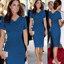 Office Business Dress for women ladies Cotton and Polyester Blends Turn-down Collar Formal Dresses Kate Princess J2341
