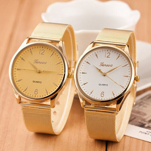 Onfine Gofuly Whale ping Scolour Puscard Fashion Women Classic Gold Quartz Stainless Steel Wrist Watch