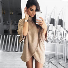 Oversize Sweatshirt Dress Women Dress Front Cross Irregular Dress Women Casual Loose Vestidos
