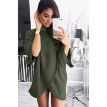 Oversize Sweatshirt Dress Women Dress Front Cross Irregular Dress Women Casual Loose Vestidos