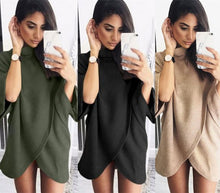 Oversize Sweatshirt Dress Women Dress Front Cross Irregular Dress Women Casual Loose Vestidos