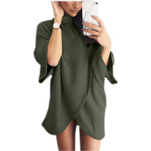 Oversize Sweatshirt Dress Women Dress Front Cross Irregular Dress Women Casual Loose Vestidos