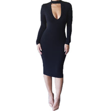 Party Dresses Fall Long Sleeve Midi Pencil Tunic Women Sexy Club Stretchy Bandage Bodycon Dress Women Clothing