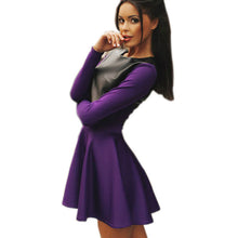 Party PU Leather Women Dress Vestidos Elegant Cute Pleated Dress Slim White Purple Robes Street Snap Mini A-Line Dresses
