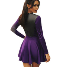 Party PU Leather Women Dress Vestidos Elegant Cute Pleated Dress Slim White Purple Robes Street Snap Mini A-Line Dresses