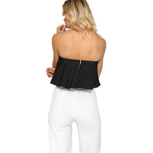 Pink Black White Ruffle Crop Top Beach Off Shoulder Tops For Women Sexy Strapless Tube Top Glossy Women Tops