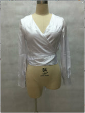 Pink White Women Blouses And Shirts Sexy V Neck Satin Blouse Women Tops Lantern Sleeve Bow Lacing Ladies Office Shirts