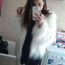 Pink Women's Faux Fur Coat Luxury Furry Coat Shaggy Warm White Lady Fake Fur Jacket Plus Size Fur Coat Women