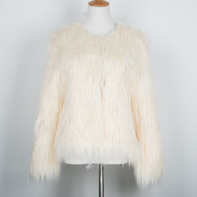 Pink Women's Faux Fur Coat Luxury Furry Coat Shaggy Warm White Lady Fake Fur Jacket Plus Size Fur Coat Women