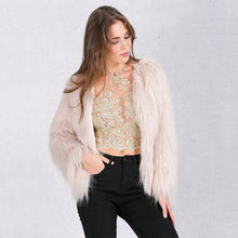 Pink Women's Faux Fur Coat Luxury Furry Coat Shaggy Warm White Lady Fake Fur Jacket Plus Size Fur Coat Women