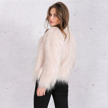 Pink Women's Faux Fur Coat Luxury Furry Coat Shaggy Warm White Lady Fake Fur Jacket Plus Size Fur Coat Women