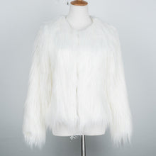 Pink Women's Faux Fur Coat Luxury Furry Coat Shaggy Warm White Lady Fake Fur Jacket Plus Size Fur Coat Women
