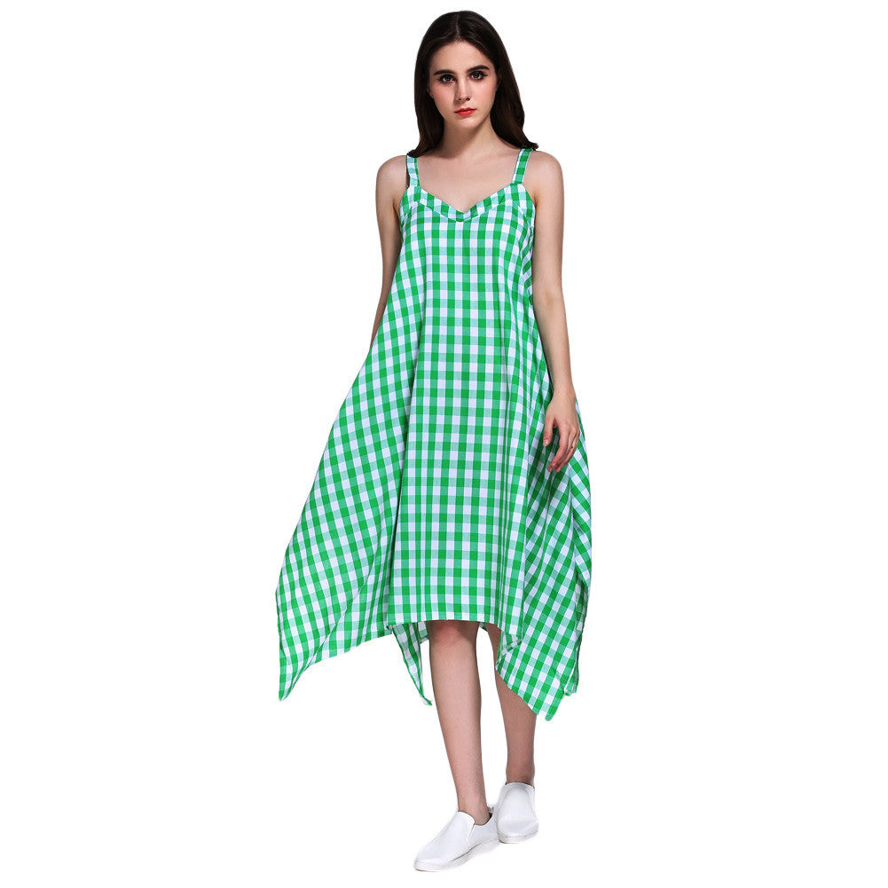 plaid-women-dress-sweetheart-neck-spaghetti-strap-eelegant-dress-casual-evening-party-dress-green BBL