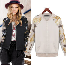 Plus Size  Baseball Jacket Sequined Sweatshirt Women Coat Casual Women Jacket Coat With Pockets