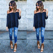 Plus Size Blusas Shirts Women Off Shoulder Slash Neck Blouse Shirt Sexy Patchwork Hollow Out Women Loose Blouse Tops X0318