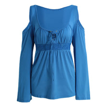 plus-size-fashion-t-shirt-women-cold-shoulder-lace-up-shirt-v-neck-long-sleeve-camisas-femininas-casual-shirt-t-shirt-tops BBL