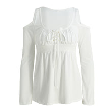 plus-size-fashion-t-shirt-women-cold-shoulder-lace-up-shirt-v-neck-long-sleeve-camisas-femininas-casual-shirt-t-shirt-tops BBL