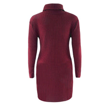 plus-size-fashion-women-knitted-dress-solid-turtleneck-sweater-dress-long-sleeve-casual-party-mini-dress-long-ladies-pullover BBL