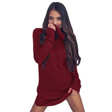 plus-size-fashion-women-knitted-dress-solid-turtleneck-sweater-dress-long-sleeve-casual-party-mini-dress-long-ladies-pullover BBL