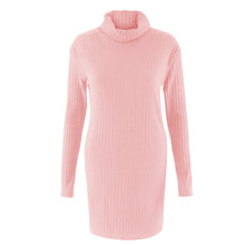 plus-size-fashion-women-knitted-dress-solid-turtleneck-sweater-dress-long-sleeve-casual-party-mini-dress-long-ladies-pullover BBL